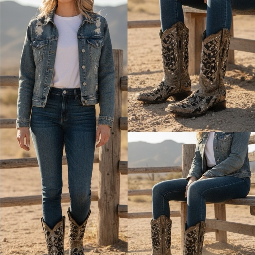 Corral Brown and Black Western Boots